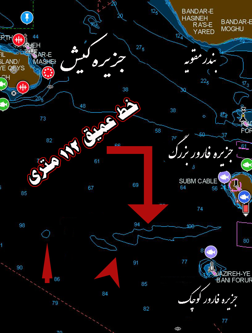 خط عمق 112 متری خلیج فارس