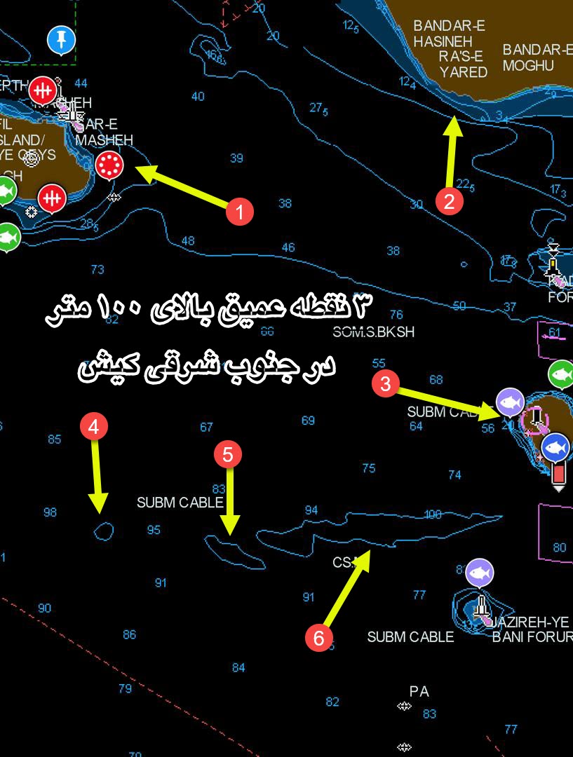عمق بالای 100 متر در جنوب کیش
